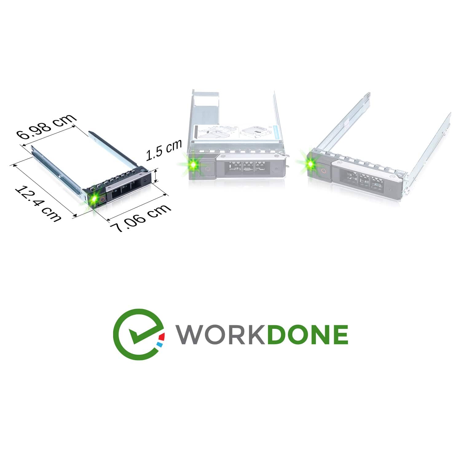 WORKDONE 12-PACK 2.5" Hard Drive Caddy - Dell Poweredge  0DXD9H Compatible