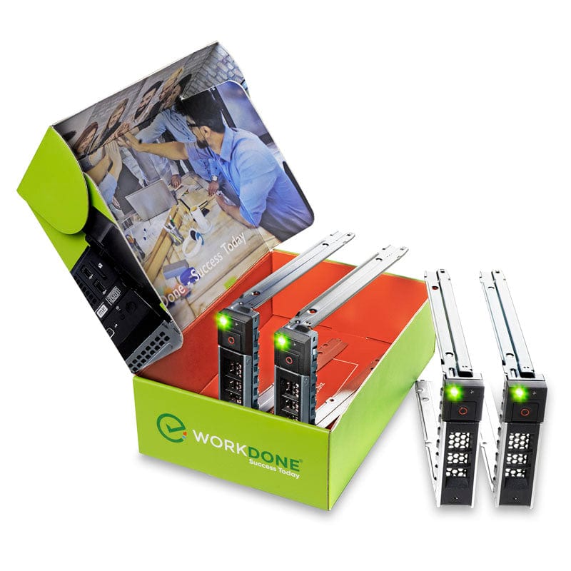 Dell PowerEdge server with installed 3.5 inch 4-PACK drive caddy