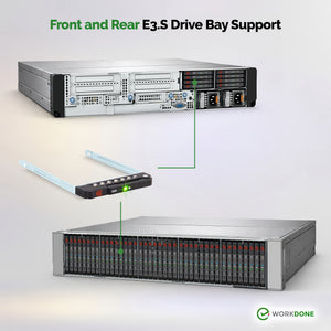 E3.S NVMe ドライブキャディ – 3.15インチ EDSFF ホットプラグ