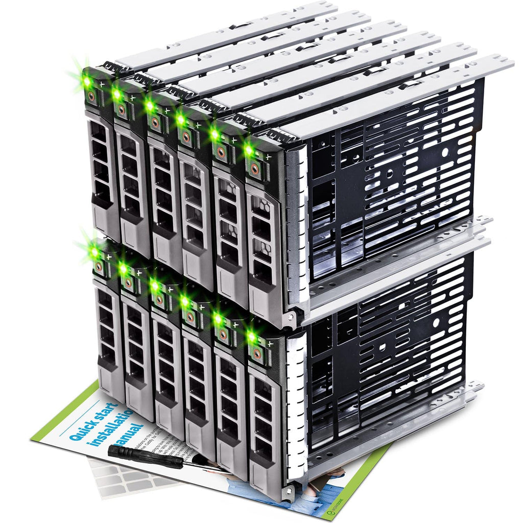 WORKDONE 12-Pack - 3.5" Hard Drive Caddy 0F238F - Compatible forDell PowerEdge  Selected 11-13th Gen Servers