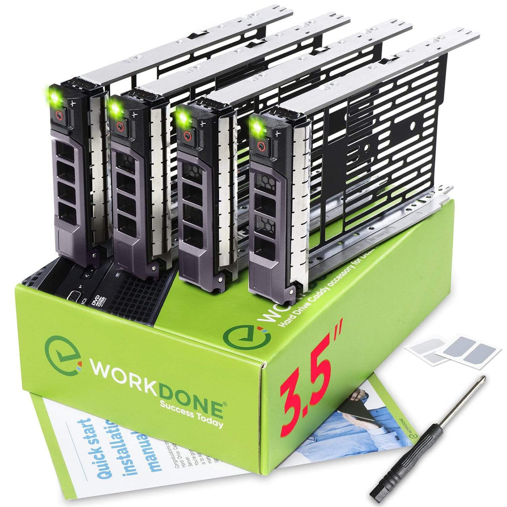 WORKDONE 4-Pack 3.5 DriveTray forDell Servers
