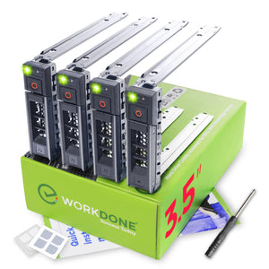 WORKDONE 4-حزمة 3.5 بوصة القرص الصلب العلبة X7K8W من أجل Dell PowerEdge